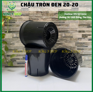 Chậu nhựa đen cứng có khớp nối size 20-20 khớp nối trụ (trụ nhỏ 20-5.5)- trồng cây kiểng trầu bà cây leo