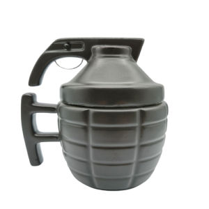 Spot Delivery in Seconds  3D 3D Landmine Ceramic Mug Grenade Coffee Cup with Lid Gift Cup