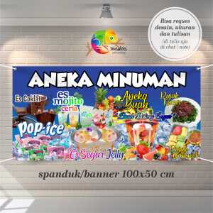 Cetak Spanduk Banner Aneka Minuman Model Biru
