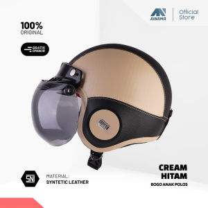Helm Bogo Pelindung Kepala Anak Usia 3-7 Tahun - Cream Hitam