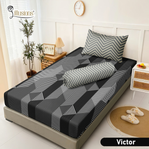 Live Flash Sale - Sprei Illusions Single 100x200 Tinggi 20cm Bantal 1 Guling 1 - Motif Abstrak / Bunga / Geometri / Minimalis