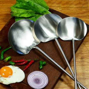 Stainless Steel Cooking Spoon Food Grade Frying Soup Spoons Chef Household Tableware Long Handle Kitchen Utensils