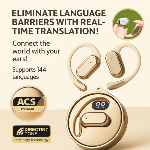 High-speed Bluetooth Smart Translation Headset Long-Lasting Battery Oise Reduction Waterproof Ai Translator Earbuds