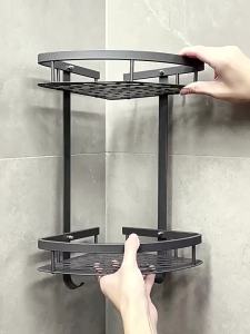 AE Bathroom storage rack no-drill required wall-mounted corner shelf for bathroom toilet and washbasin storage
