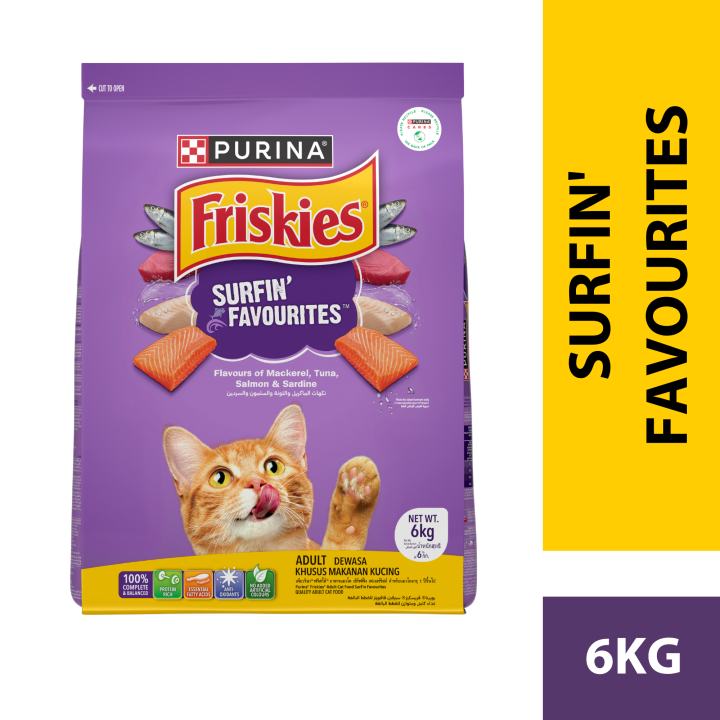 FRISKIES Surfin Favorites 1 x 6kg Bag Adult Dry Cat Food