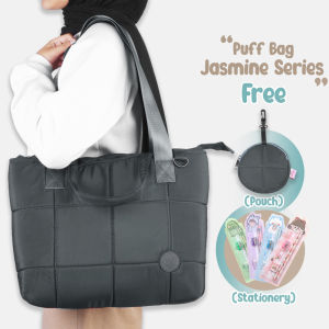 Tas Totebag Wanita Puff Tas Bahu Wanita Jasmine Series By Atva Bags Warna Abu - Abu