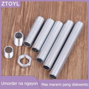 ZTOYL GUCHEN 10Pcs M10 Lamp Tooth Tube Metal Hollow Threaded Tube Screw Nut Lamp Cap Galvanized Chandelier Connect Rod Fixed Base