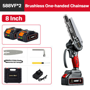 SANTINO 4/6/8/12 Inch Electric Cordless Chainsaw Branch Saw Wood Pruning Cutter Portable Gergaji Elektrik Gergaji Pokok