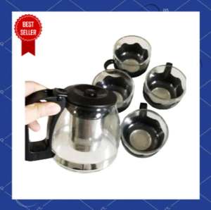 Teko & Cangkir 1 Set Aesthetic – Tea Set Gelas Teh Kopi + Poci Estetik Lengkap