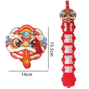 2Pcs Phước Lành Ngựa Năm Lễ Hội Mùa Xuân Bất Ngờ Túi Đỏ 2026 Chúc Mừng Năm Mới Có Thể Gập Lại Múa Sư Tử phong bì Màu Đỏ Cho Cny trang trí tiệc