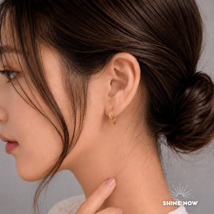 Korean Twisted Hoop Stud Earrings|Minimalist Gold & Silver Earrings|Elegant Korean Jewelry for Women