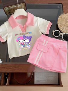 setelan anak perempuan model rok motif kuromi melodi usia 1 sampai 8 tahun