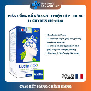 LUCID REX (Hàng nhập khẩu) - Viên uống bổ não cải thiện độ tập trung tăng cường trí nhớ.