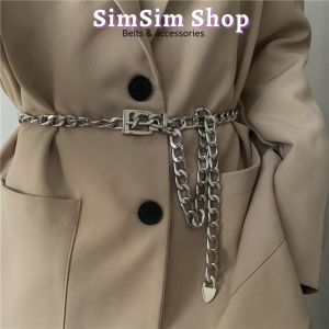 Dây nịt dây xích kim loại vàng bạc bản nhỏ 1.2cm TL018 - Thắt Lưng Xích đai váy vàng sợi xích kim loại cá tính