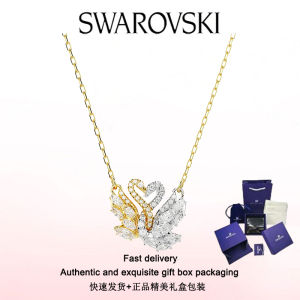 ♈Swarovski♈ Stylish Womens Jewelry The New Gold plated Swan White Crystal Gemstone Swan Pendant necklace Valentines Day gifts birthday gifts Free genuine gift box
