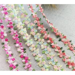 Renda bordir per-meter (100cm) lebar 2cm