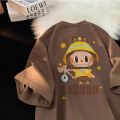 Forteid T-shirt Lengan Pendek Baju Kaos Oversize Wanita Baju |kaus wanita korea   Baju Atasan Wanita Terbaru (pola Indah labubu) Cotton Atasan Kaos /kaos lucu wanita. 
