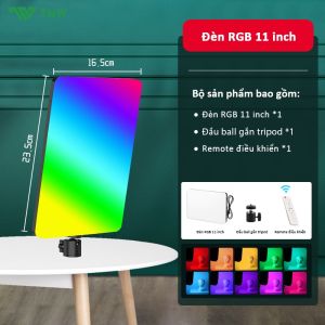 TNW 11 Inch Đèn LED chữ nhậtĐèn bảng RGB hỗ trợ Studio chụp ảnh livestream và quay video chuyên nghiệp