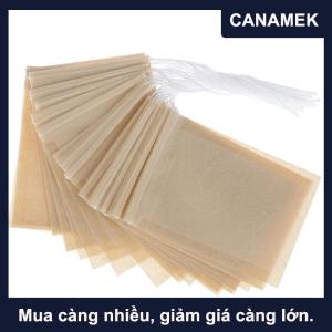 【CANAMEK】 100 cái lốc túi trà lọc túi giấy rỗng dây kéo teabag cho thảo mộc lỏng trà