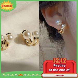 BAREN 2021 Korean Luxury Earrings for Women Fashion Simple Stud Ear Clip