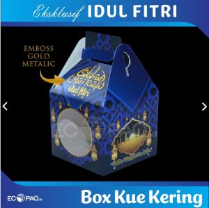Dus Kotak Box Kue Kering Lebaran Idul Fitri - Isi 2 Toples BL-2 (BIRU) (5 pcs)