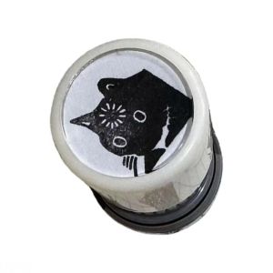 SKJK STUDIO Trang trí DIY Con mèo con dễ thương Vòng tròn nhỏ Thời gian chờ biểu hiện Tem hoạt hình Sáng tạo Nhựa Tem Mèo Trang trí tài khoản tay