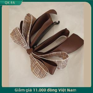 QK FA ✨ 2022 New Ribbon Bow Chuối Clip Dễ Thương Ngọc Trai Tóc Pins Barrette Phụ Nữ Phụ Kiện Tóc Thời Trang Màu Rắn Thanh Lịch Tóc Claw