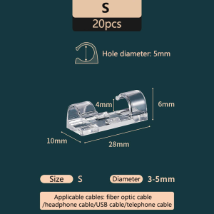 Power Plug Socket Holder Cable Fixator Power Cord Wall Mounted Panel Holder Organizer Cables Management