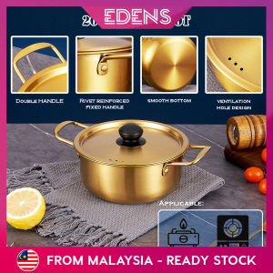 Edens 18cm/20cm 2 Handle Instant Noodle Aluminum Pot Ramen Cooking Pot Fast Heat Conduction With Lid - Fulfilled by Edens