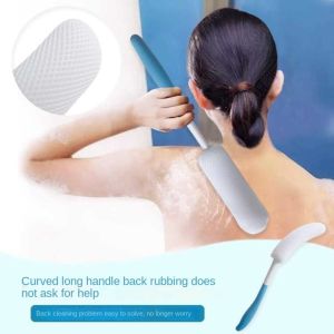 GUDAN ด้ามจับกันลื่น แปรงอาบน้ำด้านหลัง ด้ามยาว ดีไซน์โค้งมน แปรงอาบน้ำ ทนทาน พลาสติก แปรงอาบน้ำโค้งยาว เหมาะสำหรับผู้สูงอายุ