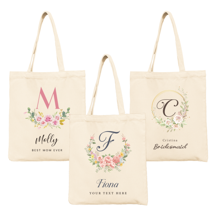 Custom Canvas Tote Bag with Initial, Personalized Tote Bag Gift for Women  Girls, Bridesmaid Gifts, Birthday Gifts for Women Mom Lazada PH