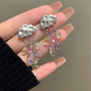 Colorful Christmas Zircon Tassel Earrings Womens Fashion Personality Bow Pearl Earrings Party Jewelry Christmas Gift