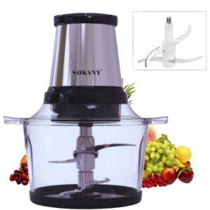 800W SOKANY Electric Food Chopper Food Processor 2L Glass Bowl Grinder for Meat Vegetables Nuts Stainless Steel Motor