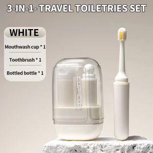 Toothbrush Travel Kit Portable Toothbrush with Case Compact for Travel Business Trip Daily Use Set Peralatan Travel