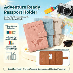 RFID Blocking Passport Holder PU Leather Travel Wallet Multi-Function Ticket Organizer Card Case