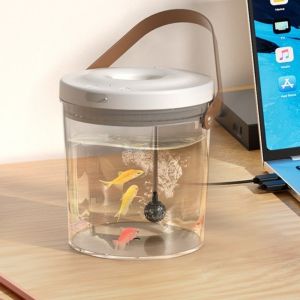 GREYDAWN Portable Oxygen Filled Fish Tank Transparent PC Plastic Handheld Fish Tank Resting Case with Handle Breeding Aquarium Beachcombing