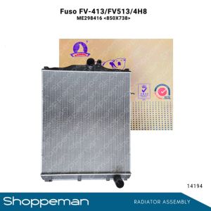 14194 FUSO SUPERGREAT 12D FV-413 FV-513 4H8 RADIATOR ASSEMBLY M/T 850x738x56mm PA56 2ROWS ME298416 ME403634