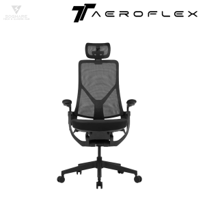 TTRacing Aeroflex Ergochair | Adjustable Lumbar Support | Breathable Mesh & PU Leather Combo