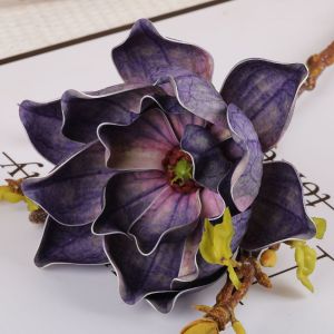 GIGBM EVA Artificial Magnolia Branch Handmade Real Touch Simulation Big Magnolia DIY Vase Decor Floral Art Artificial Orchid Flowers Home Office Decor