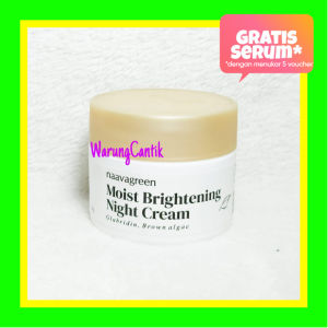 Naavagreen Moist Brightening Night Cream 10 gram by dr Fredi Setyawan Original Skin Care Krim Malam Pencerah Glowing Lightening