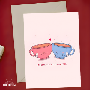 Together for Eterni-Tea Card Cute Tea Love Greeting Card Romantic Gift