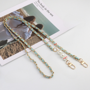 Crossbody Pearl Leather Chain Mobile Phone Lanyard Fashion Womens Long Neck Strap Universal Pearl Chain