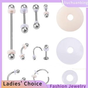 [COD] liuchuanbing Jewellery 1 Bag Silicone Jewelry Pad Healing Discs Flexible Anti Hyperplasia for Fixed the Cartilage Earring Nose Tongue Lip Ring
