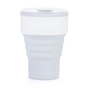 GUHEHARD Silicone Folding Coffee Cup 375ml with Lid Collapsible Cups with Lid Drinking Mug Foldable Portable Travel Tumbler Camping