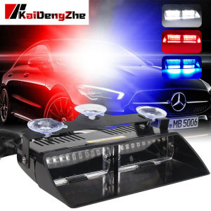12V 16 Bead LED Car Light Police Strobe Light Emergency Suction Cup Warning Light