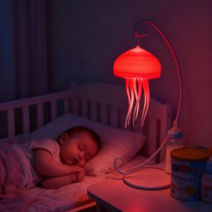 ไฟกลางคืน Jellyfish Night Light ชาร์จไฟได้ โคมไฟห้องนอน โคมไฟข้างเตียง โคมไฟให้อาหารเด็ก ปกป้องดวงตา โคมไฟตั้งโต๊ะ กลางคืน โคมไฟนอนเด็ก ไฟกลางคืนแมงกะพรุนควบคุมระยะไกล