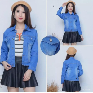 Jaket Jeans Denim Strech Aqua Simpel In Denim Pakaian Wanita Hangout Kuliah Premium Termurah Berkualitas