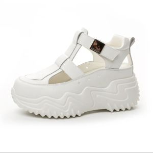 Giày Sandal Nữ Phong Cách Mới Đế 8cm Mềm Thoáng Khí Quai Rọ Dán Nhẹ Êm Chân RO8P