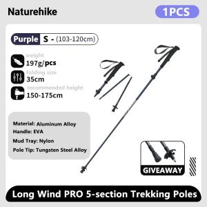 Trekking Pole Lipat Naturehike CNK2450DS012 CNK2450DS013 Tracking Pole Ultralight Treking Tongkat Gunung Hiking Aluminium 3K Karbon Fiber