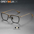 Grey Jack Frame Kacamata Titanium Model Kotak Ringan Fahionable Pria Wanita Bisa Minus Style Vintage Bisnis DLX 106. 